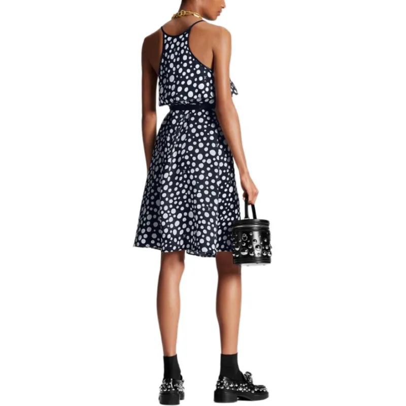 LOUIS VUITTON X Yayoi Kusama Infinity Dots Flounce Dress Black/White-3