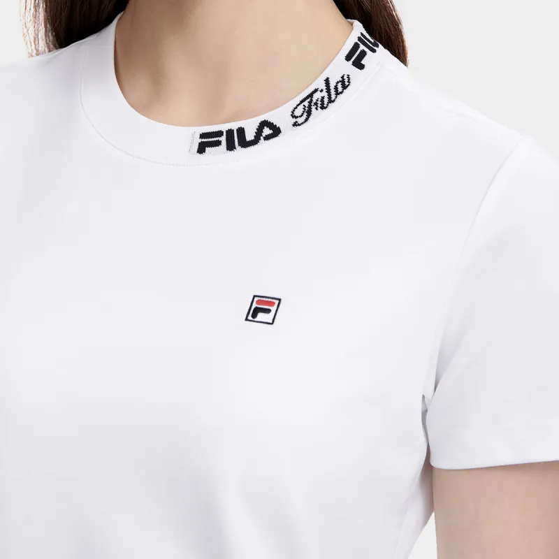 FILA Set in Sleeve T Shirt Women's Standard White-3