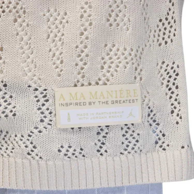 Jordan A Maniére Collaboration Knitwear Unisex Phantom Gray White-3