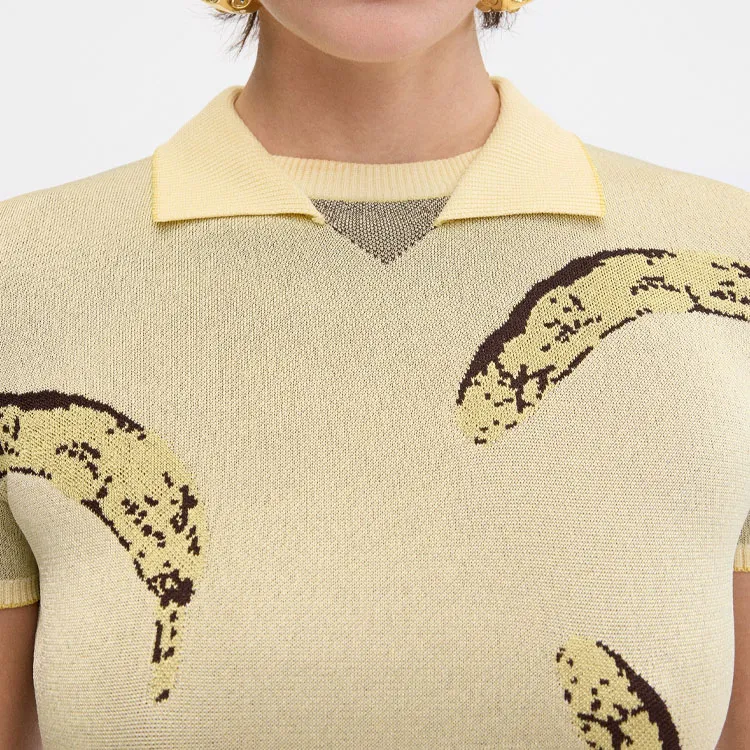 Jacquemus Le Polo Marino 'Banana Jacquard Yellow'-5