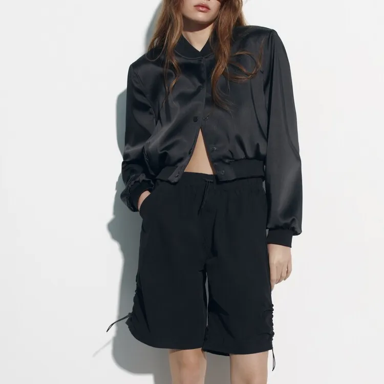 ZARA Cropped Coats Women's Black-1