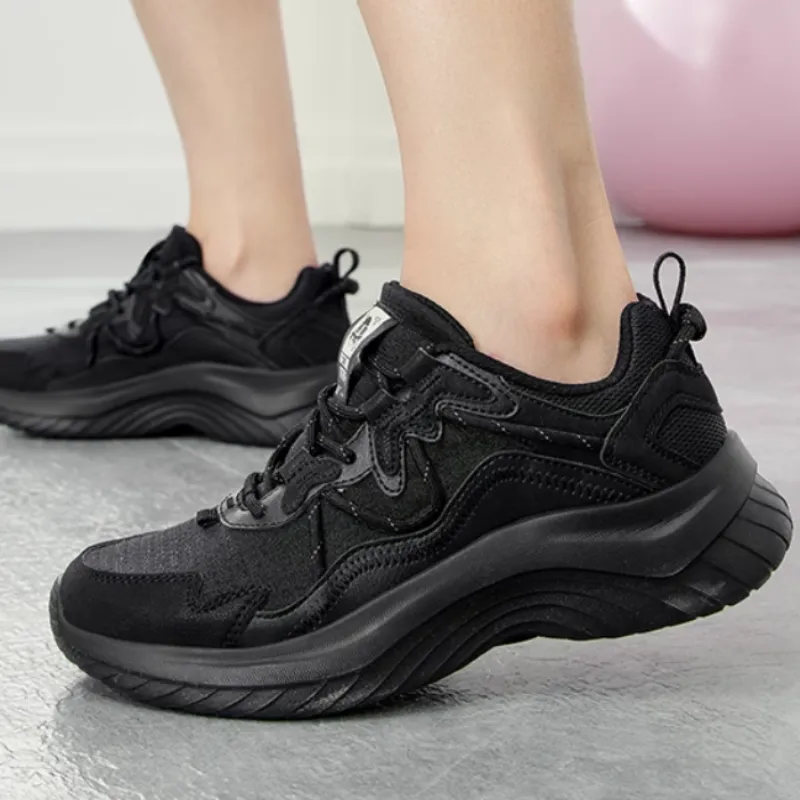 361° Cushioning Wear Resistant Low Top Sprint Running Shoes Women's Black-2