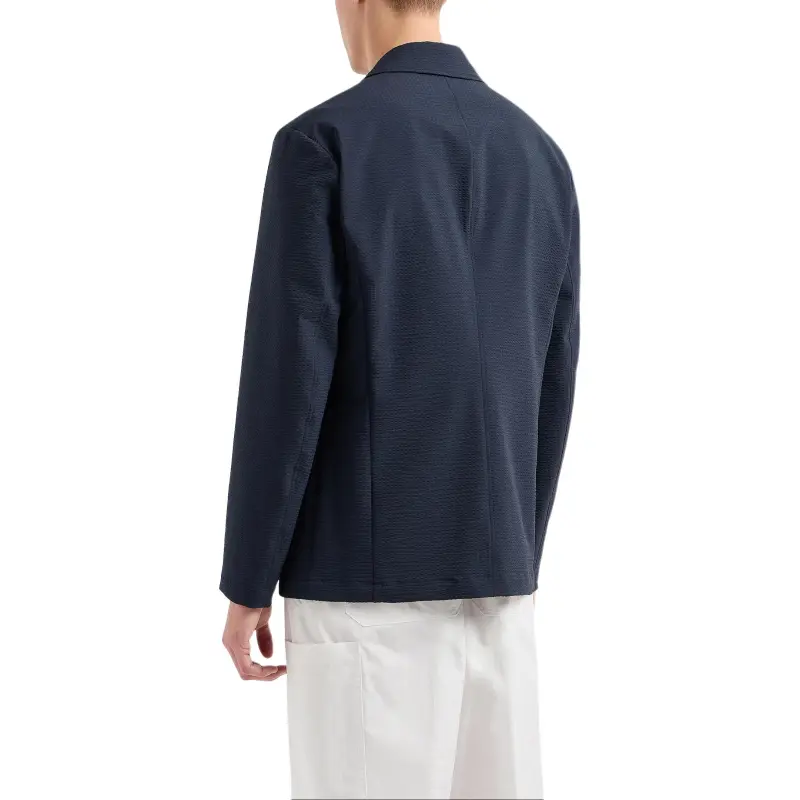 EMPORIO ARMANI Single breasted Jacket In Technical Seersucker Fabric-2