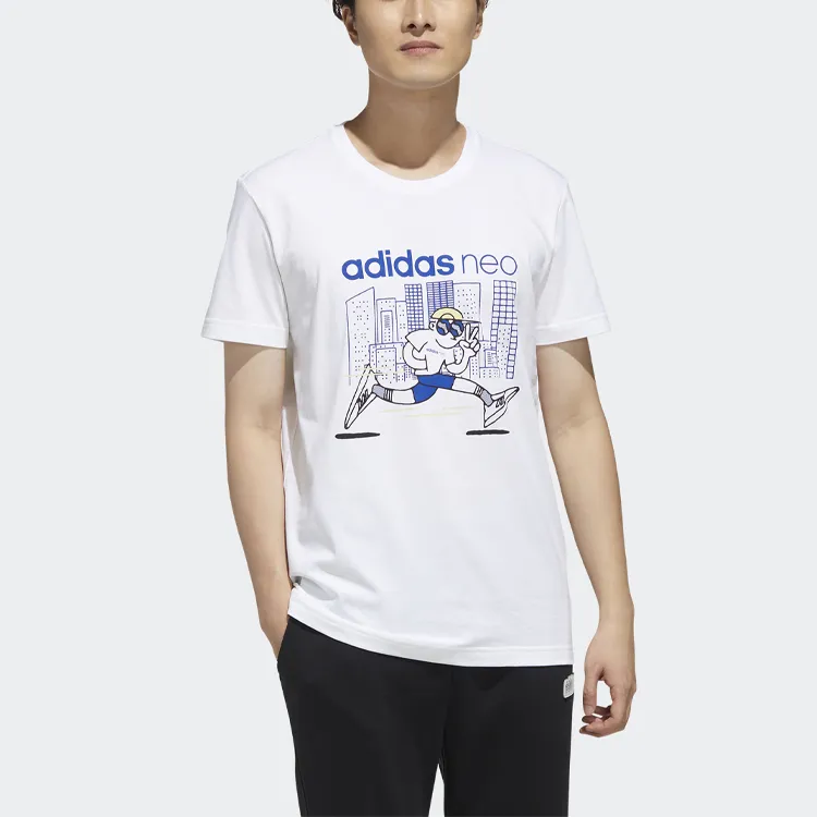 Adidas Neo Set-in Sleeve T-Shirt Men's White-4
