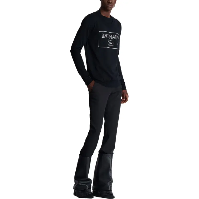 BALMAIN Couture Label intarsia Jumper-4