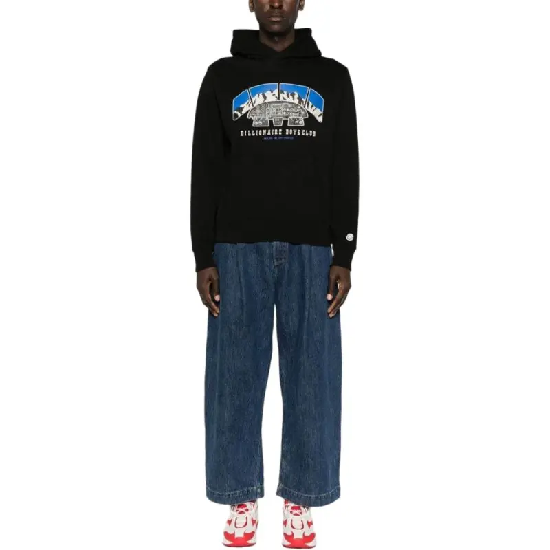 BILLIONAIRE BOYS CLUB Logo Printed Long-Sleeved Hoodie-4