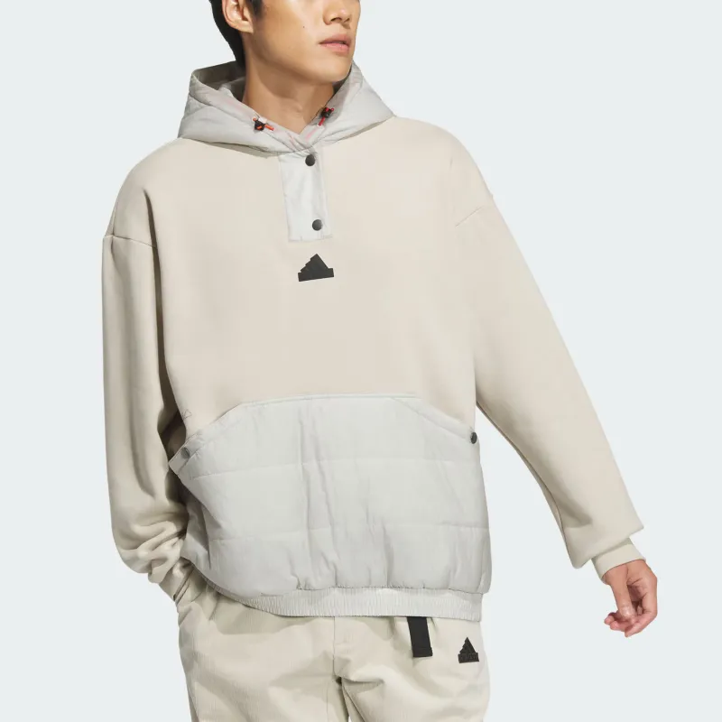 Adidas FW24 TECH WARM MIX TOP Sweatshirt Unisex Light Sesame Earth Gray-1