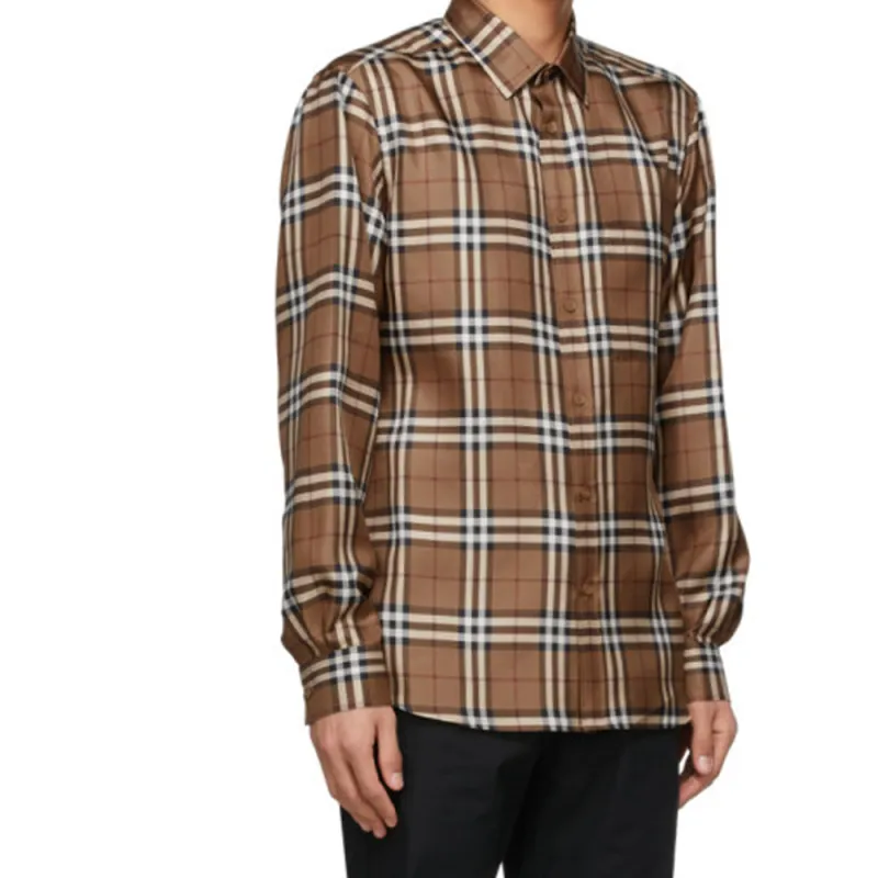 Burberry Shirts Men Brown-10