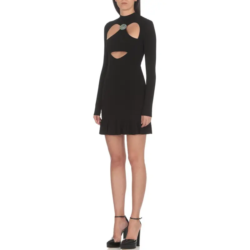 Roberto Cavalli Cut out Ruffled hem Mini Dress-6