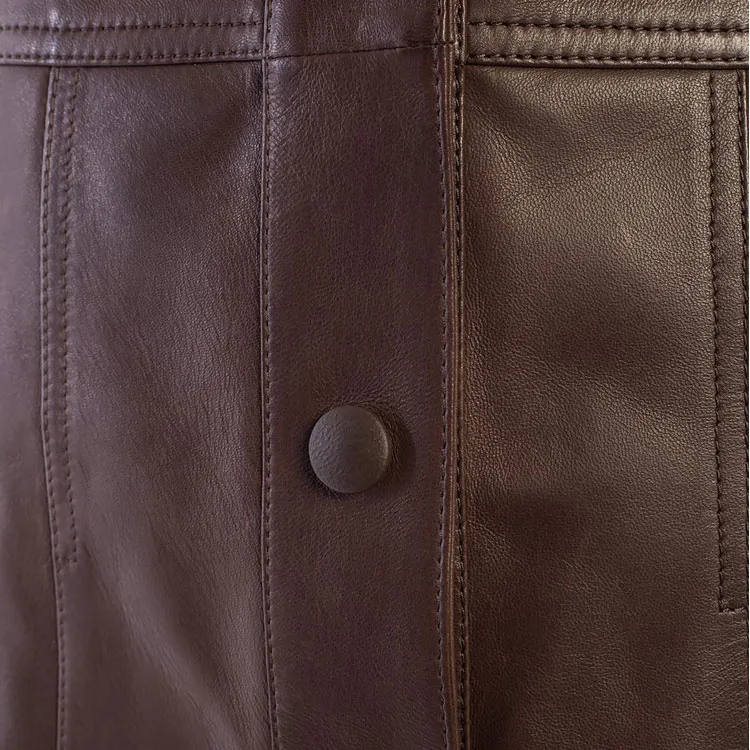 Burberry Leather Jackets Women's Brown-3