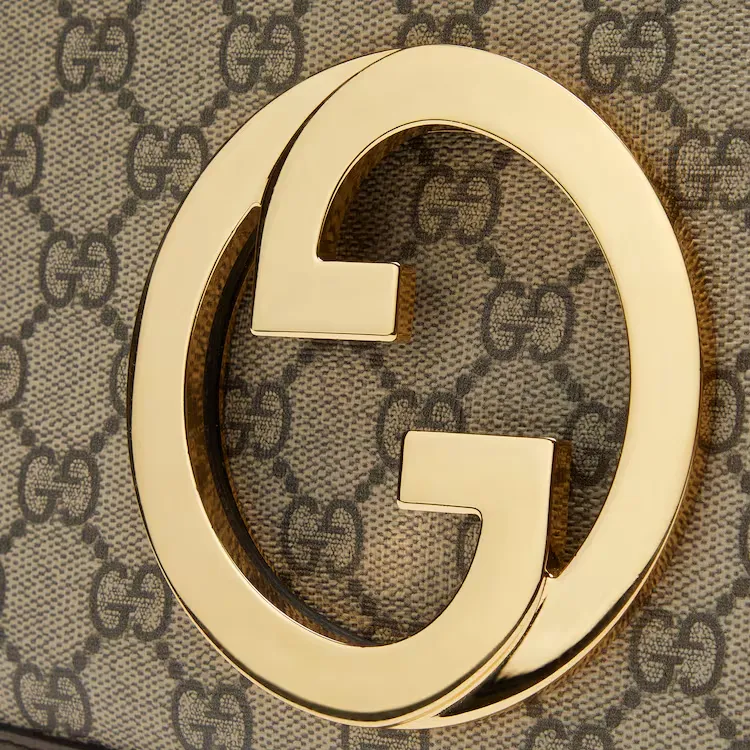 GUCCI Blondie Supreme Canvas Handbag Shoulder Bag Small Size Women's Brown-9