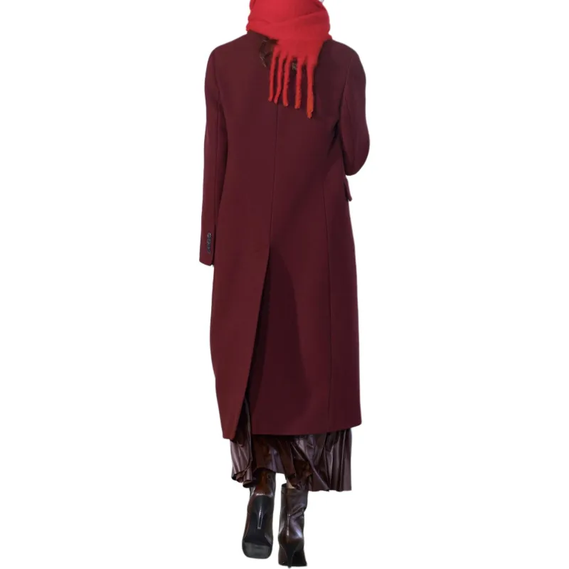 ZARA ZW Series Coats Women's Burgundy-3