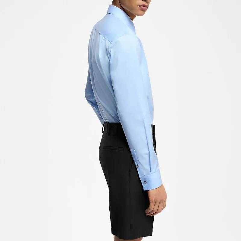 Lv Embroidered Long Sleeved Cotton Shirt-4
