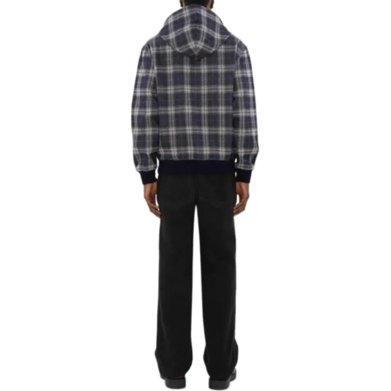Burberry Checked Zipped Drawstring Hoodie-2