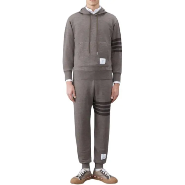 Thom E Stripe detail Knit Hoodie-2
