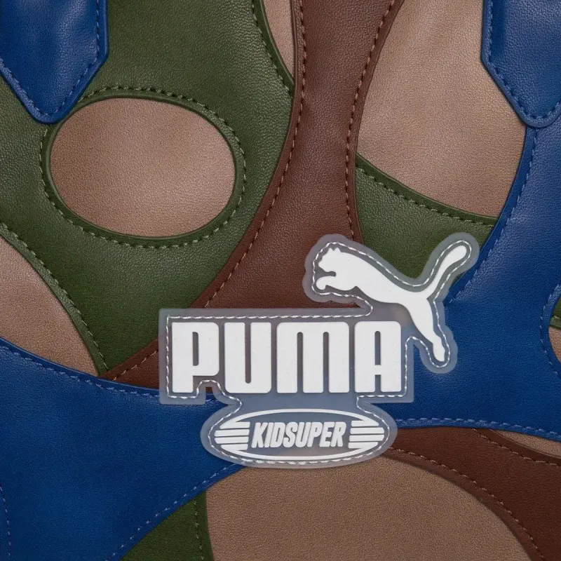 PUMA KIDSUPER Collaboration PU Travel Bag Men's Brown & Blue & Multicolor-2