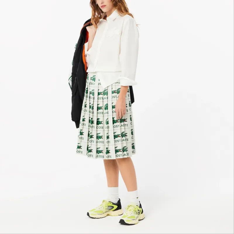 LACOSTE Embroidered Pleated Skirt-4