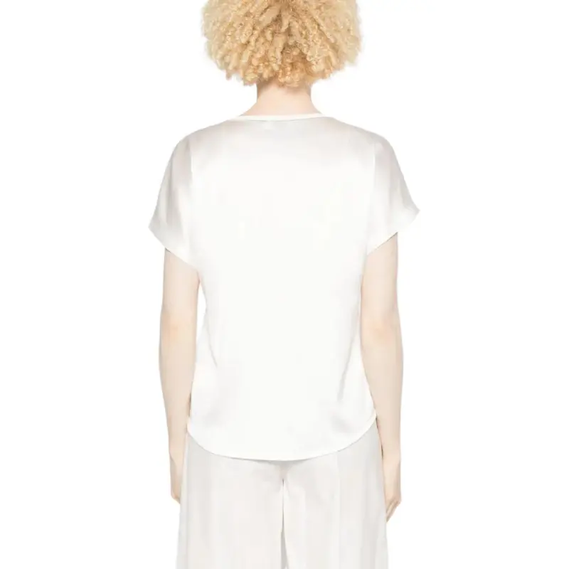 Brunello Cucinelli V Neck Satin T Shirt-2