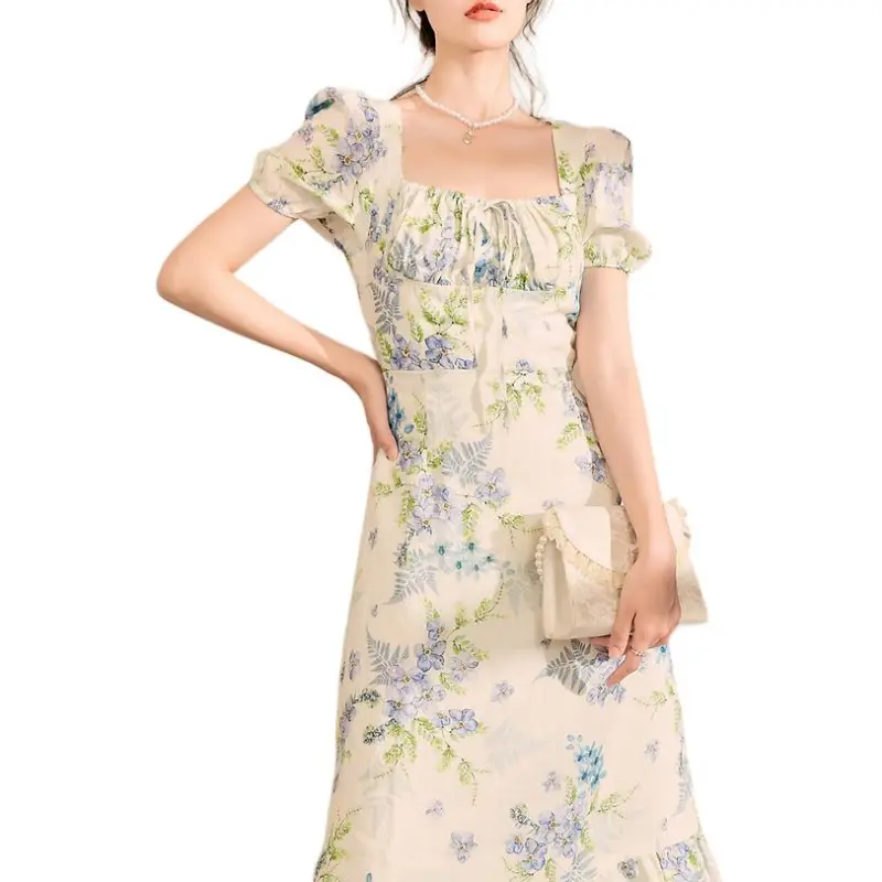 QIAOYUHUAZUN Short Sleeved Dresses Women's Multicolor-1