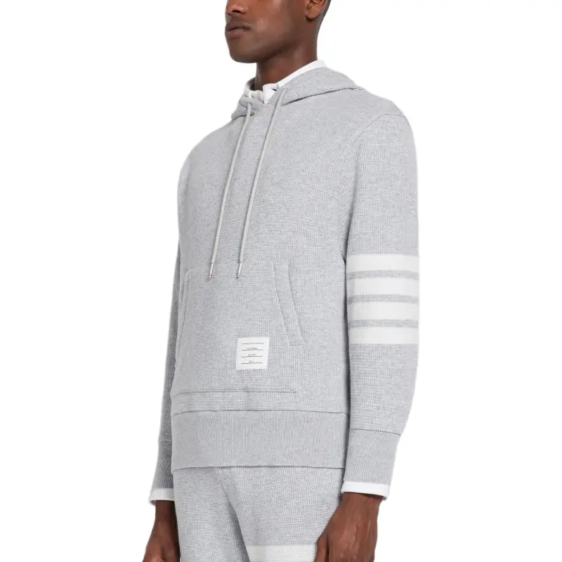 THOM BROWNE Drawstring Knitted Hoodie-3