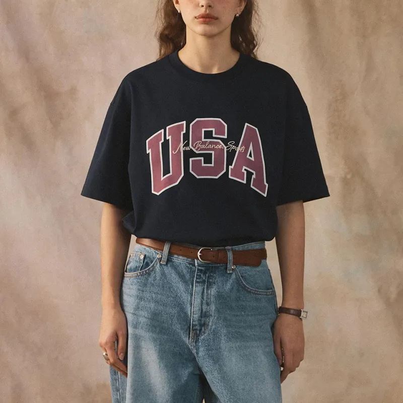 New Balance UNI USA T Shirt Unisex 59 Marine-2