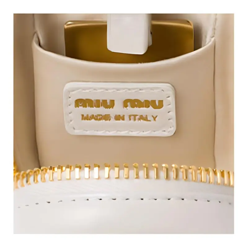 MIU MIU Matelassé Soft Sheepskin Clutch Mini Women's White-3