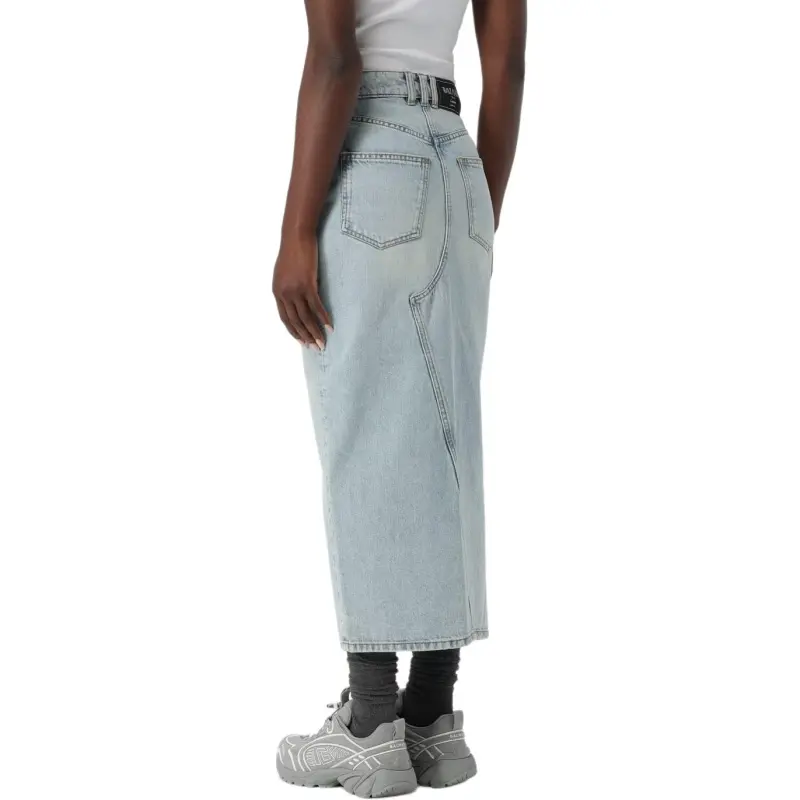 BALMAIN Denim Midi Skirt-1