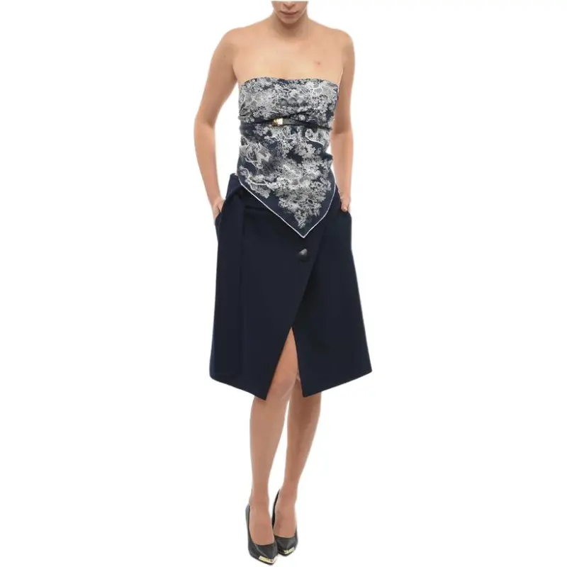 DIOR Quarterly New Products SS22 Strapless Top Women's Blue-3