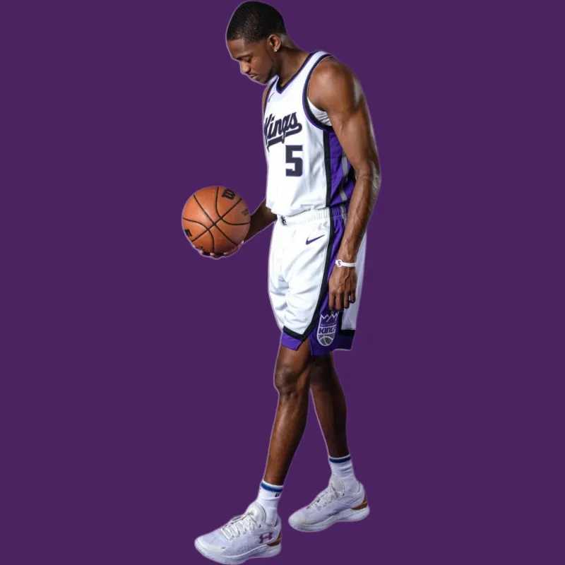 Nike Basketball Jerseys 2023 24 Season Sacramento Kings Fox 5 Size Unisex Purple-3