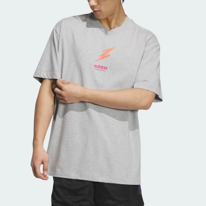 Adidas T Shirt Men's Medium Heather Gray-1