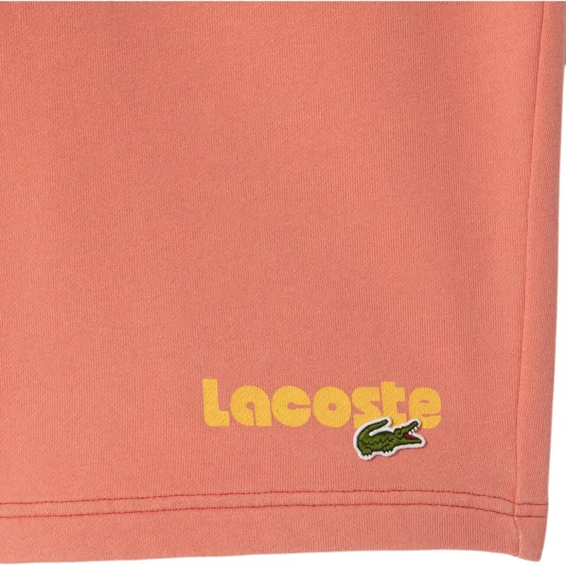 LACOSTE Logo print Organic Cotton Track Shorts-4