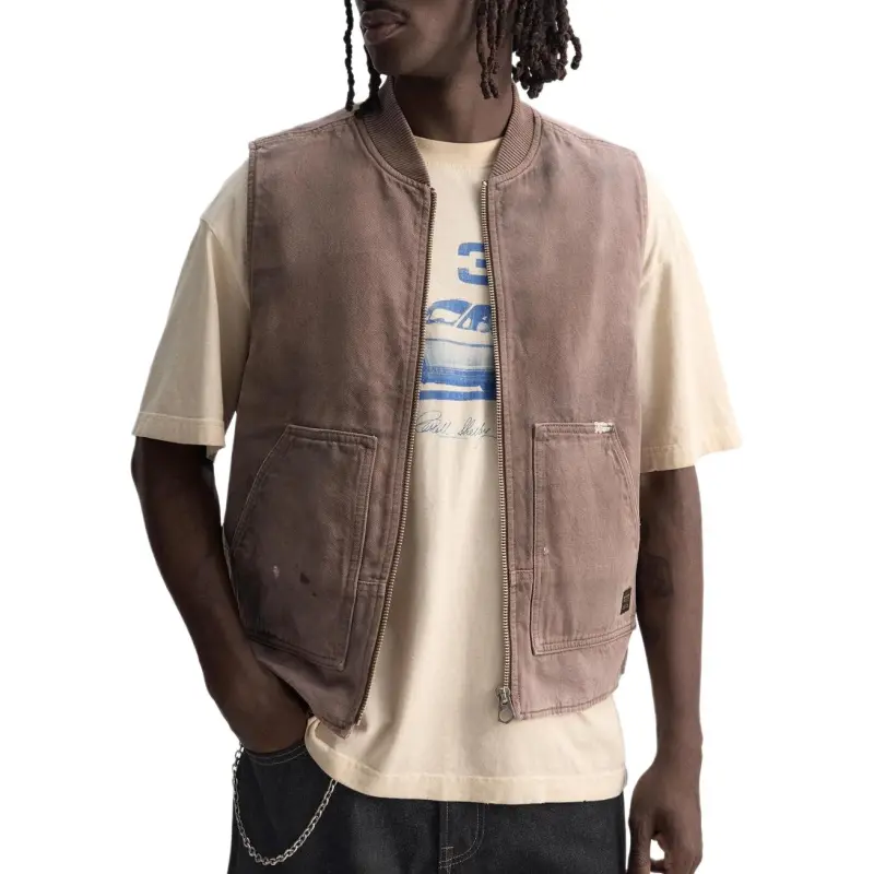 ZARA Vests Men Light Brown-5
