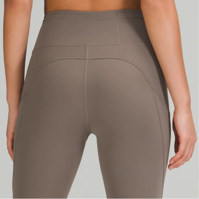 Lululemon Fast And Free Sports Pants Women's Khaki Brown-4