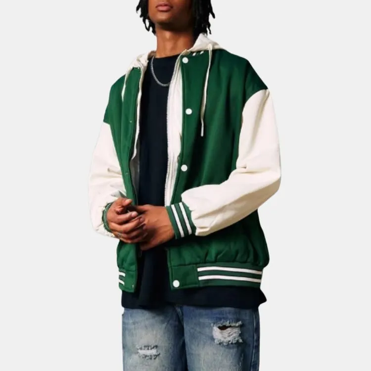 YearnObtainRainbow Baseball Jacket Unisex Green-2