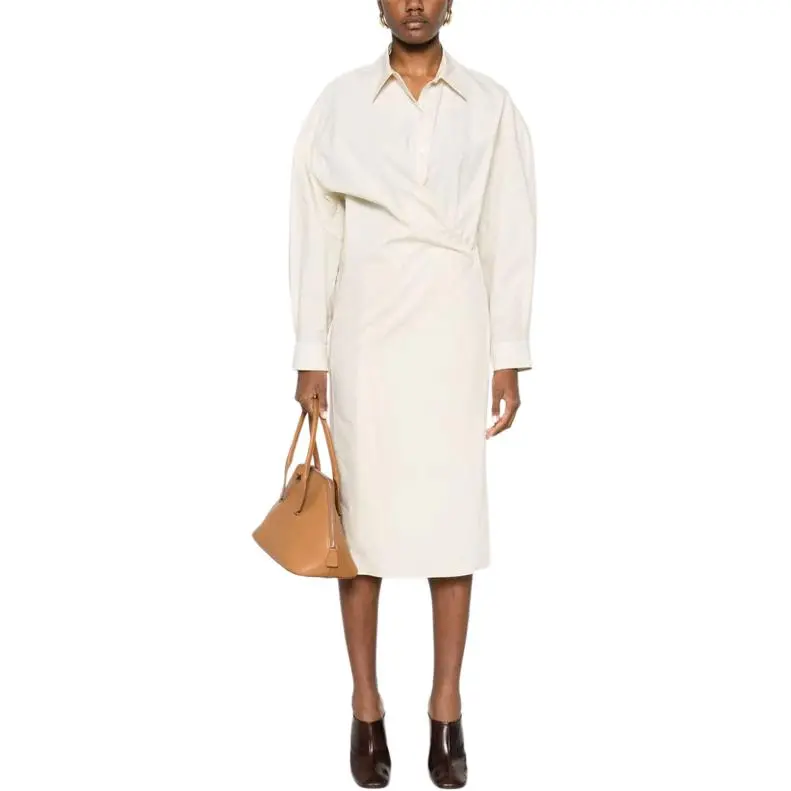 Lemaire Long Sleeved Twisted Midi Dress-1
