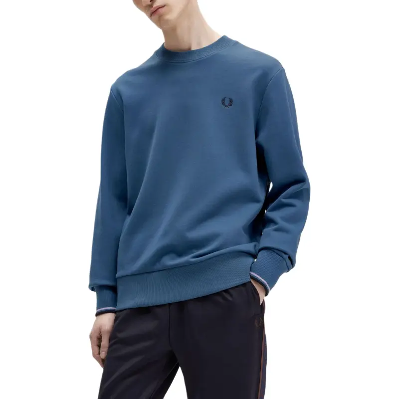 FRED PERRY Logo Embroidered Long Sleeved Crewneck Jumper-2