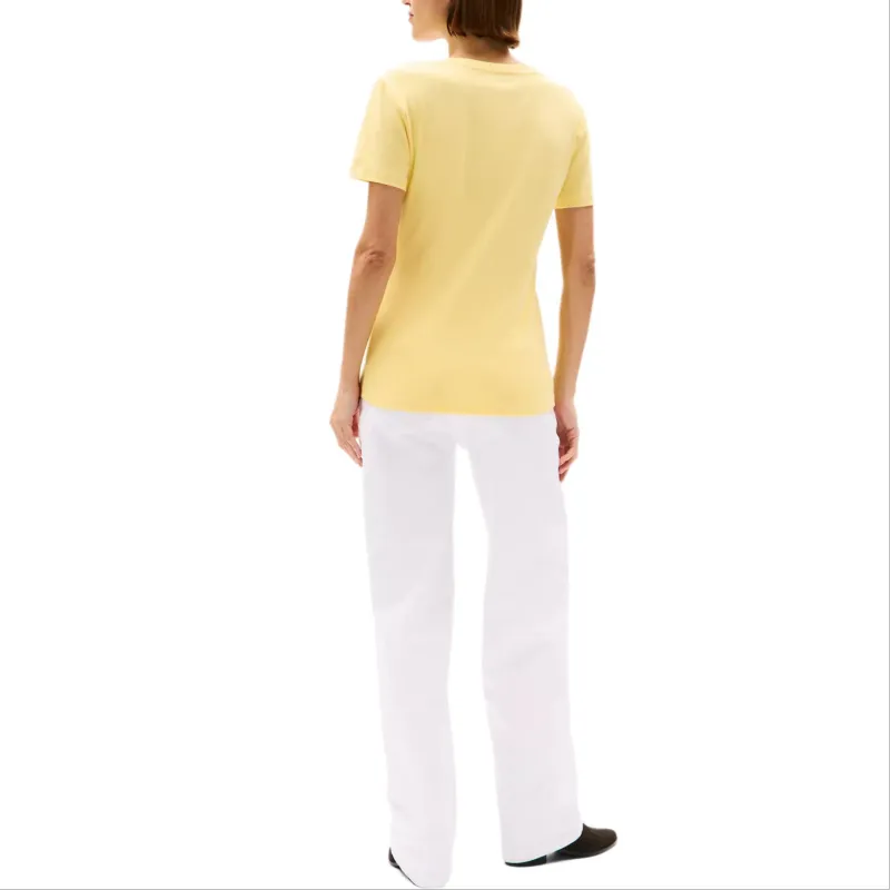 Tommy Hilfiger T Shirts Women's Light Yellow-2