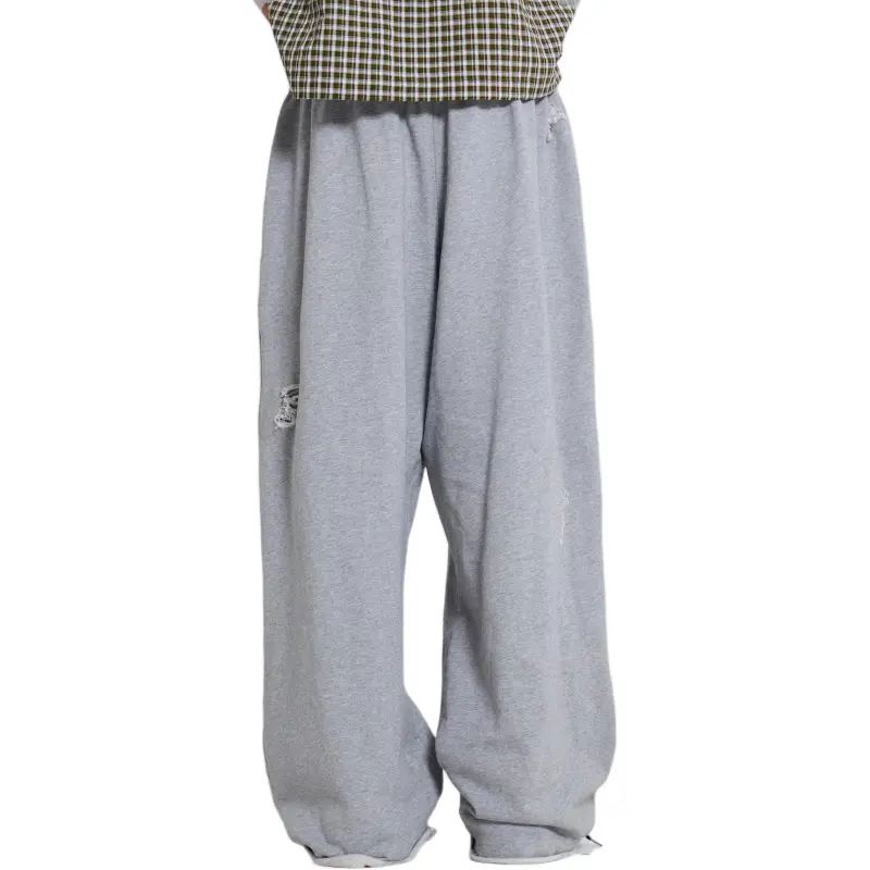 Jaded London Drift Series Drift Collection Distressed Grey Marl Loopback Monster Joggers Casual Pants Men's Gray-1