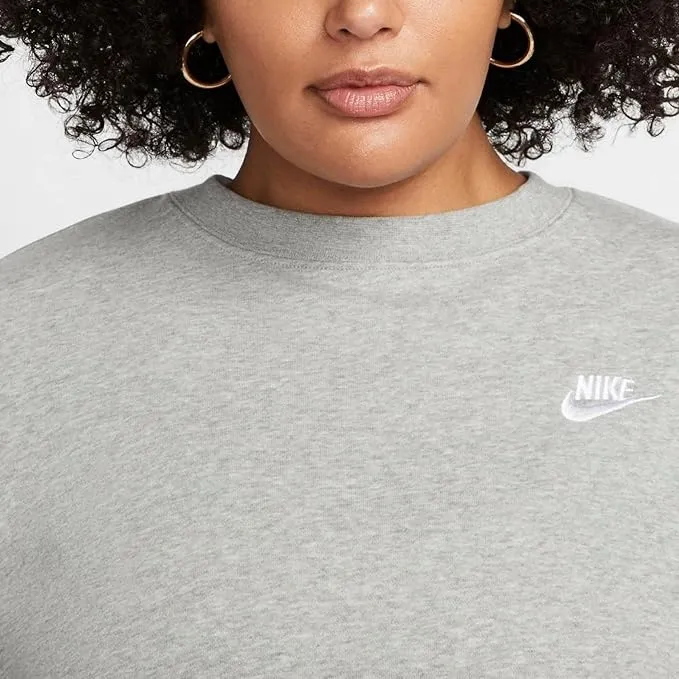 Nike Sportswear Club Fleece Sweatshirt Women's Dark Gray Heather/White-4