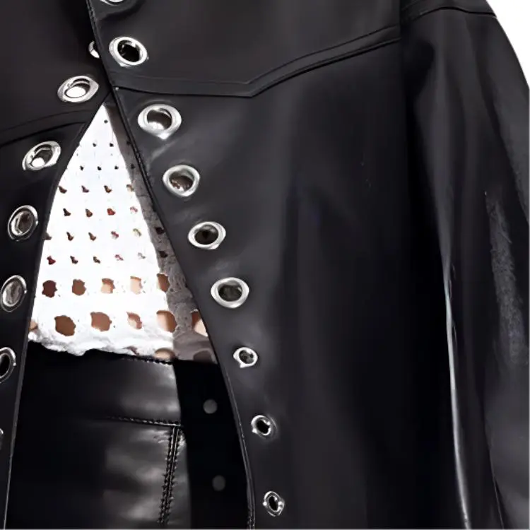 Chloe SS23 Leather Jacket Women's Black-3