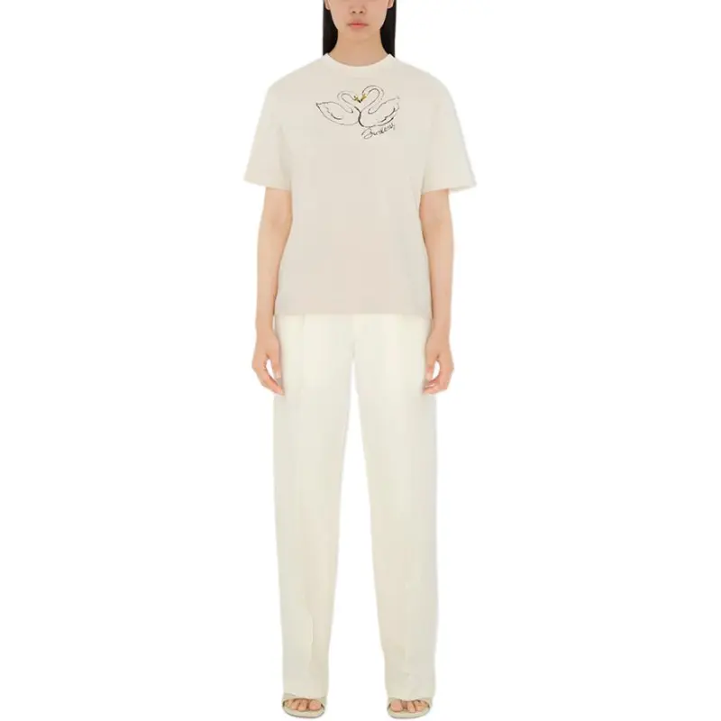 Burberry Swan Cotton T shirt-2