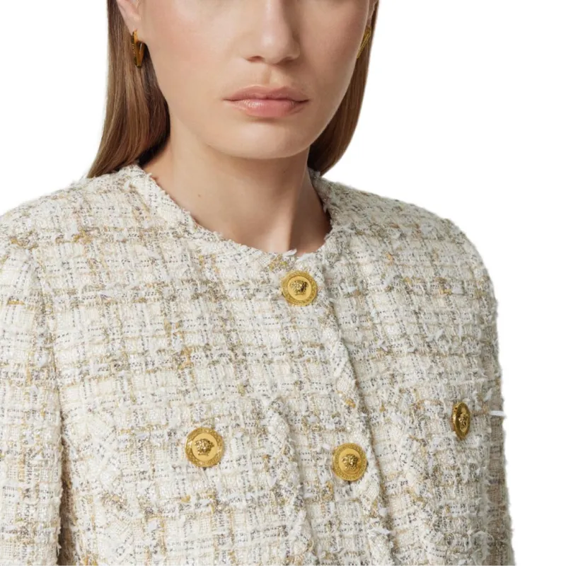 VERSACE Button Up Tweed Jacket-4