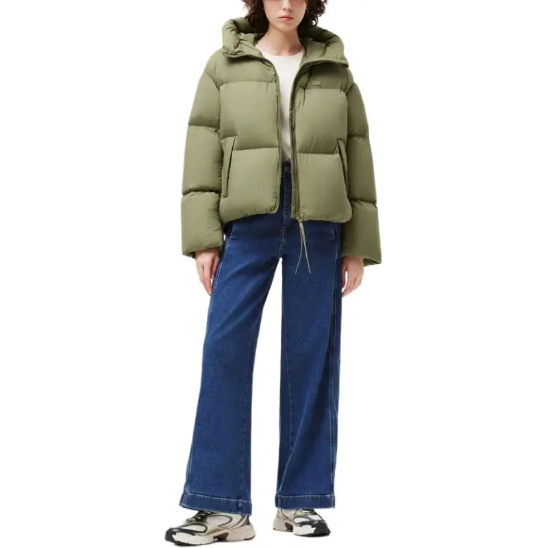 LACOSTE Down Jacket Women's Khaki Green-4