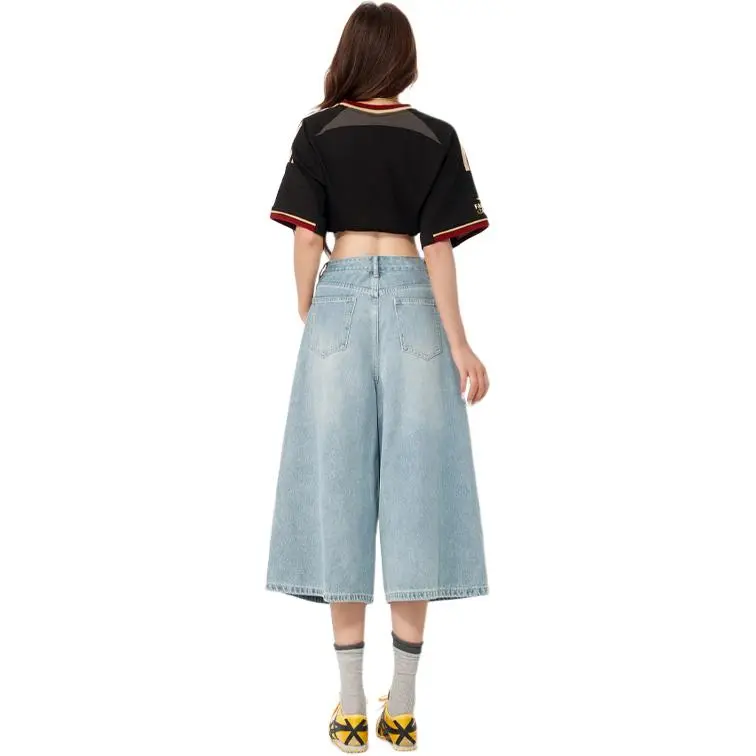 Wen Shan Denim Shorts Women's Light Blue-1