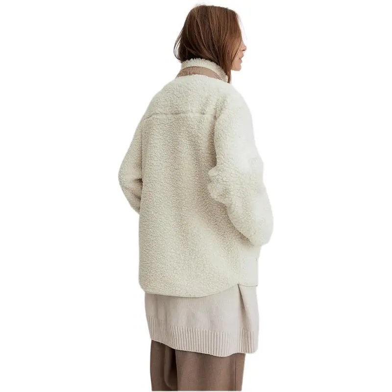 H&M Velvet feel Coat Women's Cream-1
