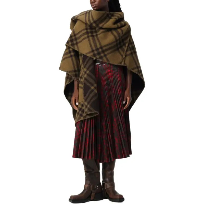 Burberry Check Pattern Hooded Cape-3