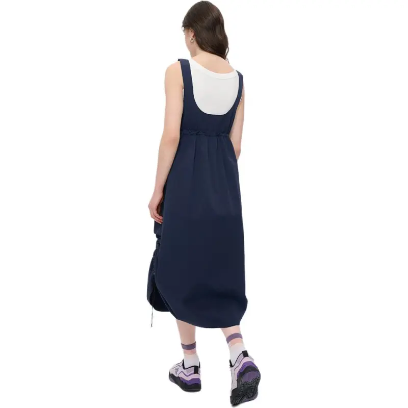 FILA FUSION FOB Series SS25 Slip Dresses Women's Pitch Black Navy Blue DB-2