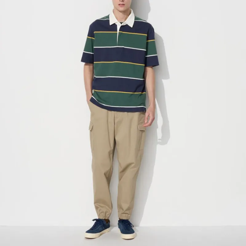 UNIQLO Drop Shoulder Sleeve T Shirt Unisex Dark Green-1
