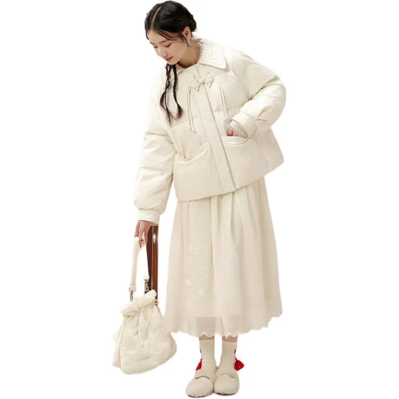 ZIHAN Down Jacket Women's Beige Gold-1