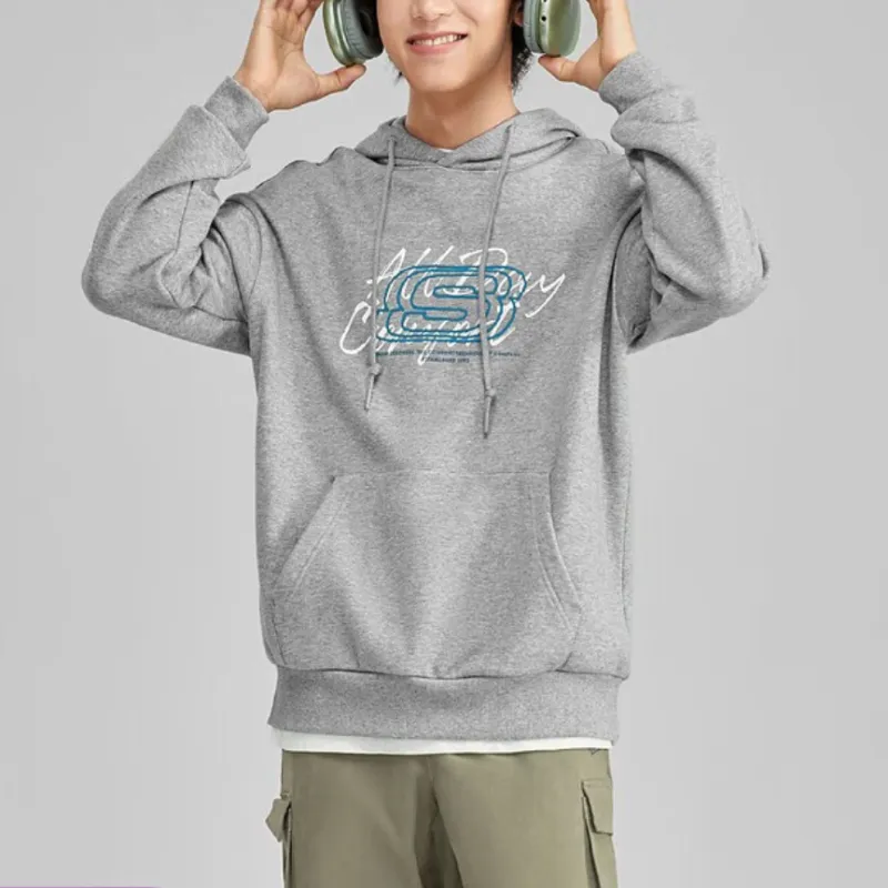 Skechers Hooded Sweatshirt Unisex Medium Heather Gray-2